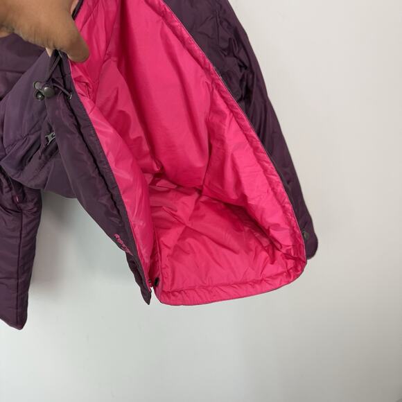 Burton Reversible Snowboard Ski Jacket Womens L Purple Pink Down Fill Hooded - Picture 4 of 5